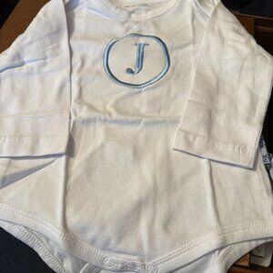 Personalized baby onesie with letter "J"